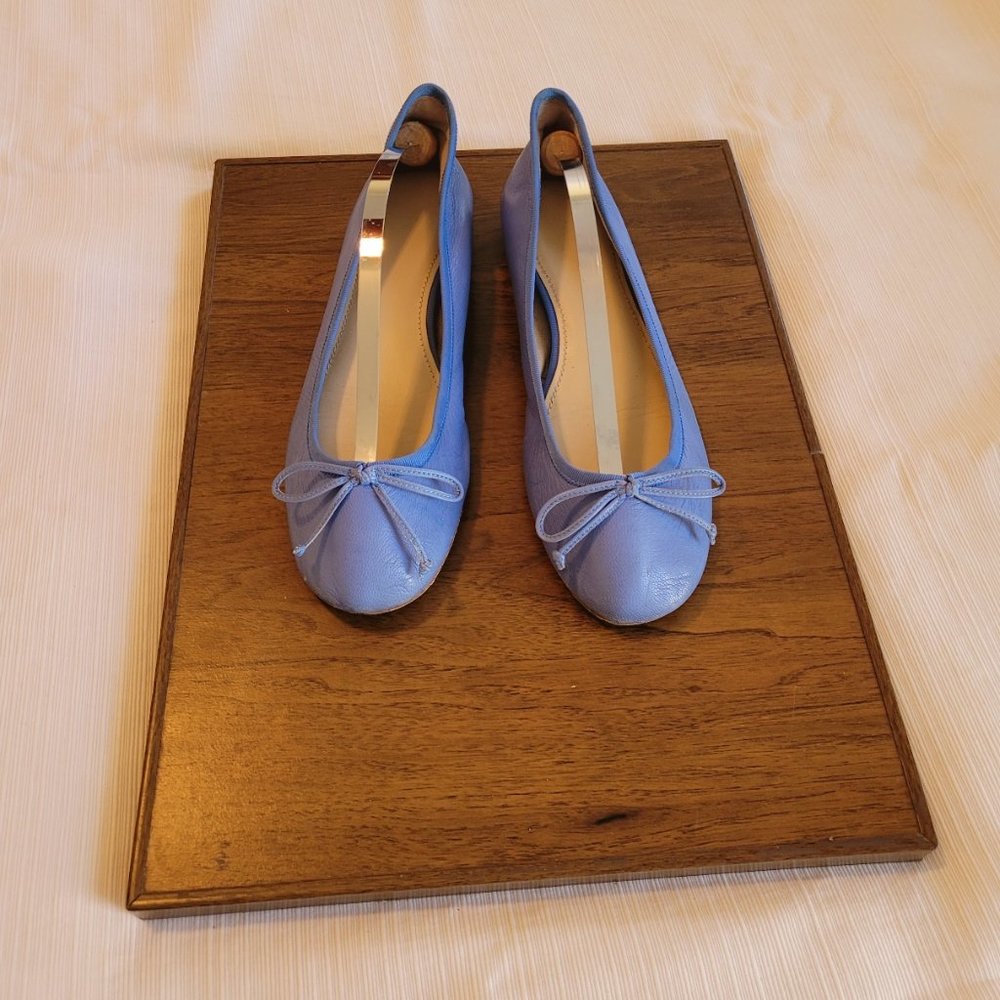 Bahama Blue Leather Ballet Flats. EEEUC. Size 9M (EUR 40) - Picture 2 of 12